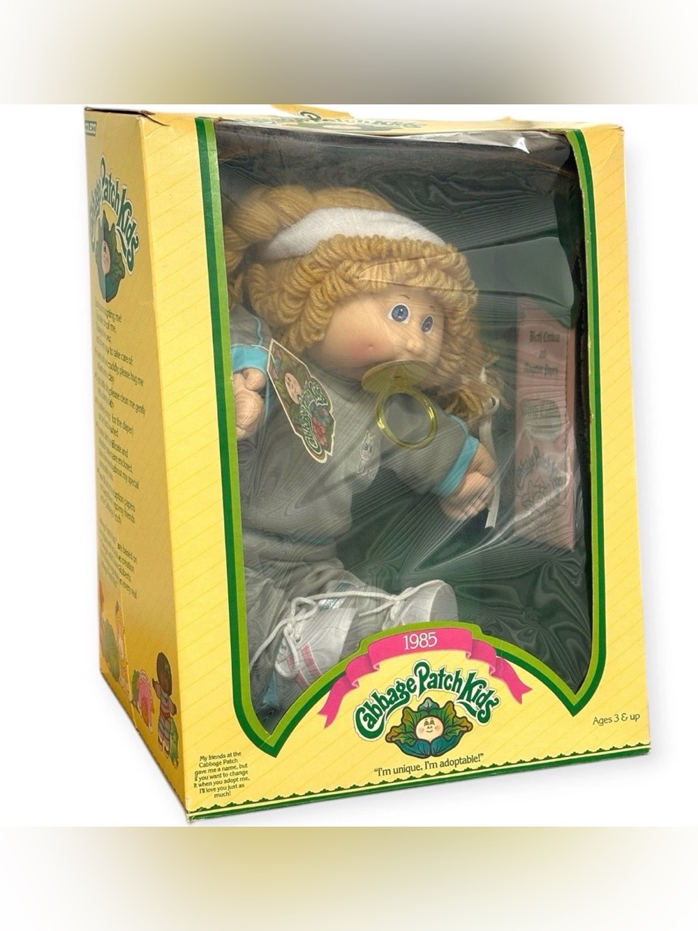 Rare 1985 Coleco Cabbage Patch Kids Mavis Janine Complete Boxed Doll w Papers